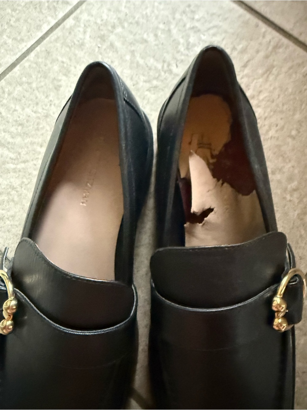 STUART WEITZMAN BRENNA LEATHER LOAFERS AS IS 37.5 - Picture 7 of 7